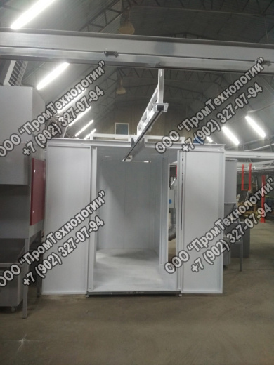 Линейная линия порошковой окраски с обитаемой камерой напыления с системой очистки Циклон  Иркутск